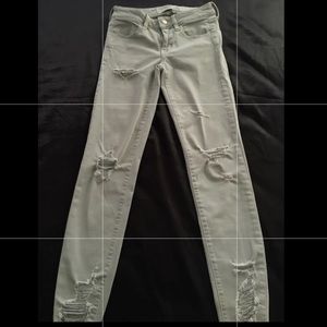 American Eagle Ripped Light Blue Jeggings